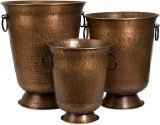 IMAX 44186-3 Meziere Copper Plated Planters, Set of 3