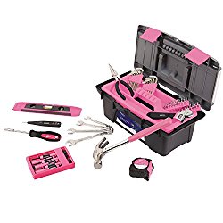 Apollo Precision Tools DT9773P Household Tool Kit with Tool box, Pink, 53-Piece, Donation Made to Breast Cancer Research