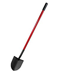 Bully Tools 82515 14-Gauge Round Point Shovel with Fiberglass Long Handle