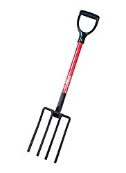 Bully Tools 92370 Spading Fork with Fiberglass D-Grip Handle