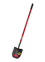 Bully Tools 92704 14-Gauge Rice Shovel with Fiberglass Long Handle, 3-Drain holes