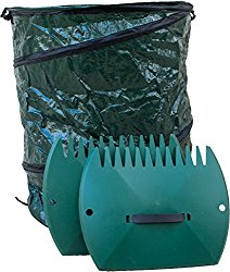 Garden Leaf Scoops and 30 Gallon Leaf Bag. Faster Yard Cleanup, Removal of Grass and Leaves