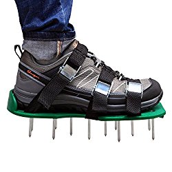 Lawn Aerator Shoes, Autley Lawn Aerator Sandals with 3 Straps, Zinc Alloy Metal Buckles and Heavy Duty Spikes for Aerating Lawn or Yard