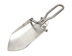 Mini Stainless Steel Folding Trowel , 4.4Oz , 2.5 inch Wide , 4.7Oz Weight , Great for Light Gardening and Camping , Comes in a Holster
