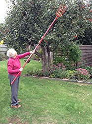 Professional Metal Fruit Picker with Long Telescoping 8ft Pole & Fruit Catcher – Reach Fruit up to 15ft without a ladder