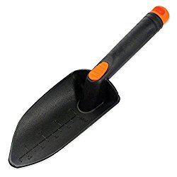SE NPT288 Plastic Hand Trowel for Prospecting or Gardening, 11″, Black/Orange