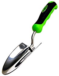 Stainless Steel – Super Strong Garden Trowel – Ergonomic Grip – Perfect Hand Shovel for Weeding, Transplanting and Digging in Garden Beds – Hand-E Garden Trowel by Garden Guru Lawn and Garden Tools