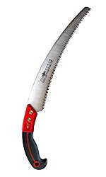 Tabor Tools Curved Pruning Saw with 13″ Turbocut Pull Action Blade, Professional Pruner for Easy Tree Trimming and Branch Cutting