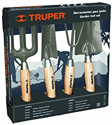 Truper 30642 6-Inch Garden Tool Kit with Hoe, Cultivator, Transplanted, Trowel