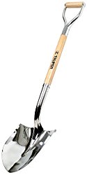 Truper 33127 Tru Pro Polished Chrome Ceremonial Shovel, with Steel/Wood D-Handle, 27-Inch