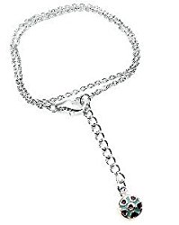 Sterling Silver 9.5″ Enamel Charm Dangle Chain Anklet