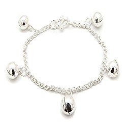 Toddler or Childs Sterling Silver 6″ Jingle Bell Chain Bracelet