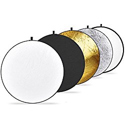 Neewer 43-inch / 110cm 5-in-1 Collapsible Multi-Disc Light Reflector with Bag – Translucent, Silver, Gold, White and Black