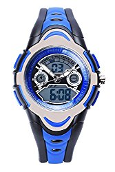 FSX-212G Sports Analog Digital Dual Time Water Resistant Wrist Watches for Kids Children Boys Girls