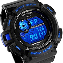 Timsty Electronic Sports Watch with LED Backlight Water Resistant Quartz Digital Watches