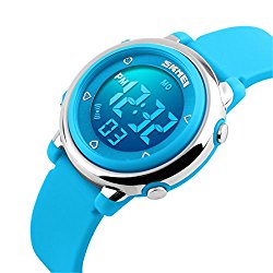 USWAT® Children Digital Watch Outdoor Sports Watches Boy Kids Girls LED Alarm Stopwatch Wrist watch Children’s Dress Wristwatches Blue