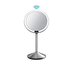 simplehuman 5 inch Sensor Mirror, Lighted Makeup Mirror, 10x Magnification