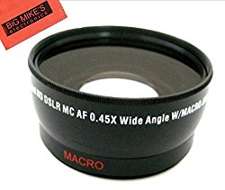 49mm 0.43x Wide Angle Lens with Macro for Panasonic HC-WXF991K, HC-VX981K, HC-X900/M, HC-X920K Camcorder