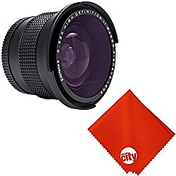 Opteka 0.35X Professional Super Wide Angle Fisheye Lens with Macro Close Up for Canon Vixia HF G40, G20, XF205, XF200, XF105, XF100, XA35, XA30, XA25, XA10, XC10, GL2 and GL1 Digital Camcorders