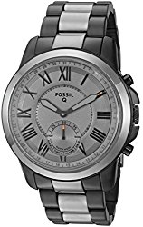 Fossil Q Grant Gen 2 Hybrid Smartwatch Black and Smoke-Tone Stainless Steel FTW1139
