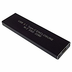 USB 3.1 Type C to M.2 NGFF PCI-E SSD Hard Disk Case Enclosure 2230/2242/2260/2280 Black
