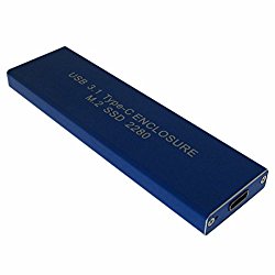 USB 3.1 Type-C USB-C to NGFF M.2 B Key SSD 2230/2242/2260/2280 Adapter Card Enclosure Blue