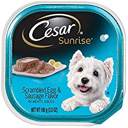 CESAR SUNRISE Scrambled Egg and Sausage Flavor Breakfast Dog Food Trays 3.5 oz. (Pack of 24)