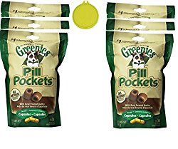Greenies Pill Pocket Capsule Tablet for Dogs (6 Pack) Peanut Butter Flavored Dog Treats (180 Tablets) with Free Bonus