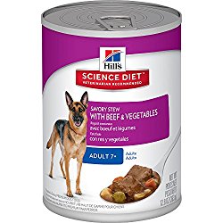 Hill’s Science Diet Adult 7+ Savory Stew with Beef & Vegetables Canned Dog Food, 12.8 oz, 12-pack