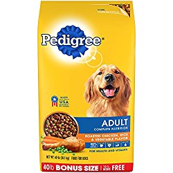 PEDIGREE Adult Complete Nutrition Roasted Chicken, Rice & Vegetable Flavor Dry Dog Food 40 Pounds