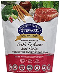 Raw Naturals by Stewart Freeze Dried Dog Food in Resealable Pouch, 12-Ounce, Beef