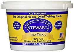 Stewart’s Pro-Treat 1.5 Ounce Tub Freeze Dried Dog Treats, Chicken Liver