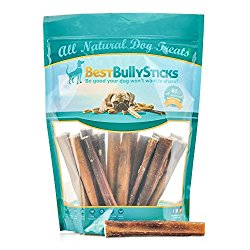 6-inch Thick Bully Sticks by Best Bully Sticks (18 Pack) All Natural Dog Treats