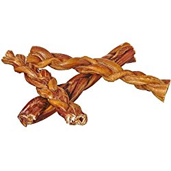7″ Braided Bully Sticks for Dogs (10 Pack) – Natural Bulk Dog Dental Treats & Healthy Chews, Chemical Free, 7 inch Best Low Odor Pizzle Stix