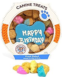 Claudia’s Canine Cuisine Peanut Butter Dog Cookies, 10-Ounce, Happy Birthday, Blue