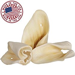 Cow Ears for Dogs (10 Pack) – Healthy Bulk Dog Dental Treats & Natural Beef Chews Made in USA, American Made