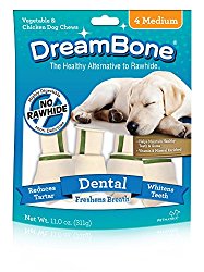 DreamBone Dental Dog Chew, Medium, 4 pieces/pack