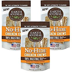 Earth Animal No-Hide Chk Chw 4 Inches – 6 Total(3 Packs with 2 per pack)