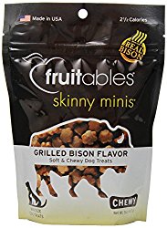 Fruitables Skinny Minis Chewy Dog Treats in Grilled Bison Flavor, 1-5-Ounce