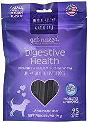 Get Naked Grain Free 1 Pouch 6.2 oz Digestive Health Dental Chew Sticks, Small