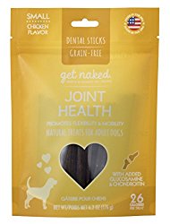 Get Naked Grain Free 1 Pouch 6.2 oz Joint Health Dental Chew Sticks, Small