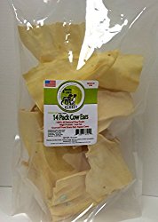 Natural Grass Fed Cow Ears 14 Count~Made in USA~No Growth Hormones No Antibiotics~Naturally Grain-Free Dog Chews that Provide Healthy Collagen for Joints~by Sancho and Lola’s Closet