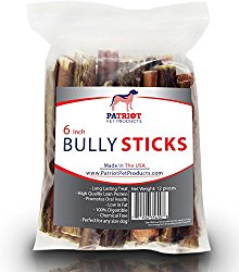 Patriot Pet 6-Inch Bully Sticks for Dog – 12 Pack