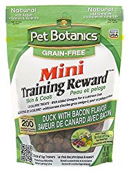 Pet Botanics Mini Training Rewards Grain-Free Duck with Bacon Treats for Dogs (1 Pouch), 4 oz