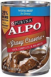 Purina ALPO Brand Dog Food Gravy Cravers With Beef in Gravy Wet Dog Food, 13.2 Ounce Can, Pack of 12