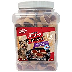 Purina ALPO T-Bonz Filet Mignon Flavor Steak-Shaped Dog Treats, 40-Ounce Canister, Pack of 1