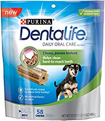 Purina DentaLife Daily Oral Care Mini Adult Dog Treats – (1) 17.1 oz., 58 ct. Pouch