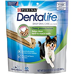 Purina DentaLife Daily Oral Care Small/Medium Adult Dog Treats – (1)  28.5 oz., 40 ct. Pouch