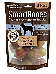 SmartBones Peanut Butter Dog Chew, Mini, 8 pieces/pack