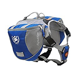 Fosinz Outdoor Dog Adjustable Backpack with Reflective Strip Dog for Dog Backpack Travel Hiking Camping(L)